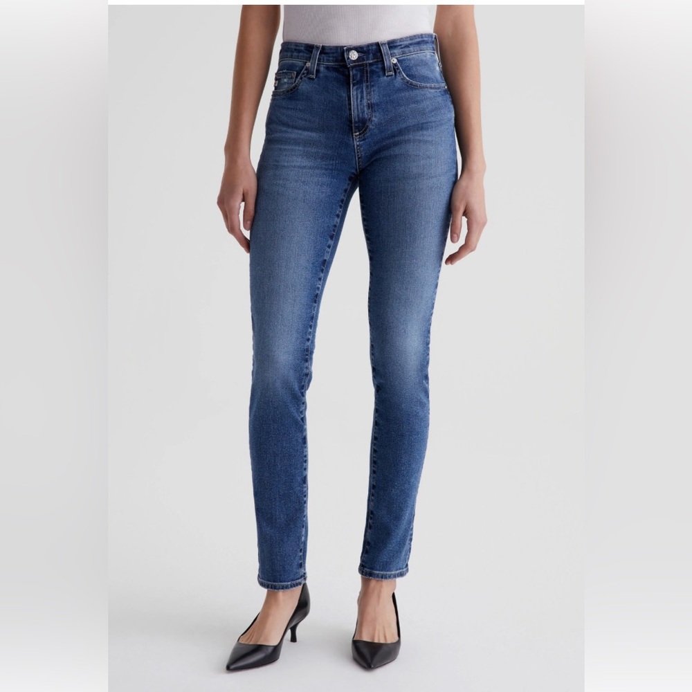 AG Adriano Goldschmied ‘ THE PRIMA MID-RISE CIGARETTE’ Contour 360 Blue Jeans
